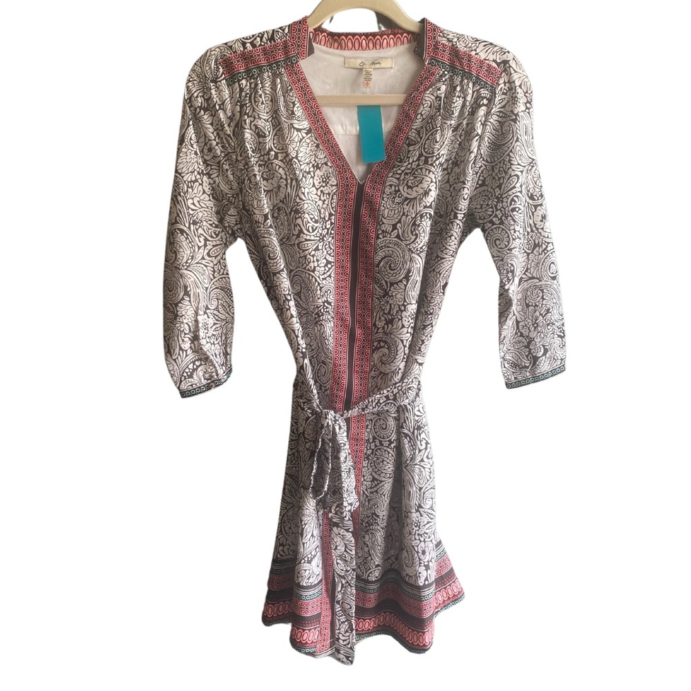 Ella Moon 3/4 quarter sleeve paisley dress - size s